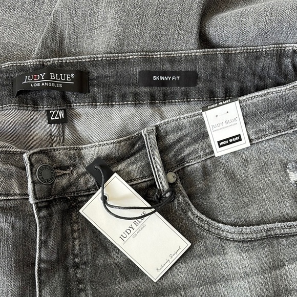 Judy Blue Gray High Waist Skinny Jeans - Picture 4 of 4